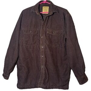 Arrow Blue Jeans Co Workwear Jacket Mens Small Brown Corduroy Button Front Lined